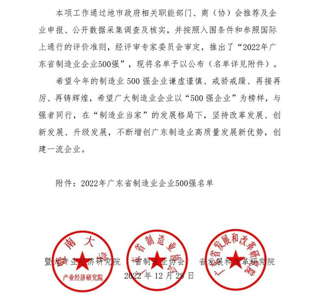 ǿ!Ծ58λ!ʱٷּ2022㶫ʡҵҵ500ǿ92λ!